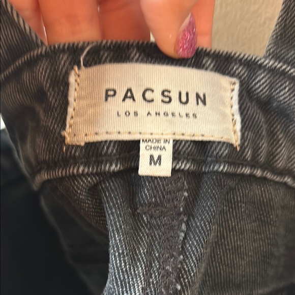 PacSun Gray Buttoned Overalls Mini Dress - Picture 2 of 4